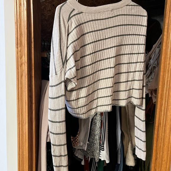 Striped Ribbed Long Sleev - Picture 2 of 3